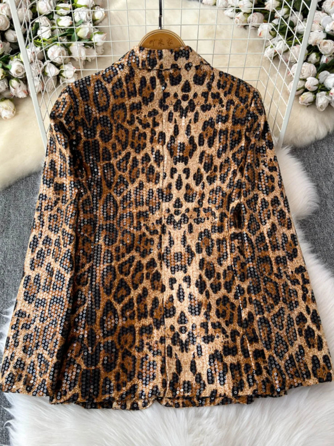 Street Style Leopard Print Suit Blazer Female 2024 Autumn New Fashion