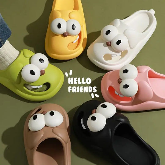 Eyeshine Large Eye Women Slippers Waterproof Lightweight Shower Sandals Fashion House Slippers Lovely Cozy Unisex Cartoon Slipper