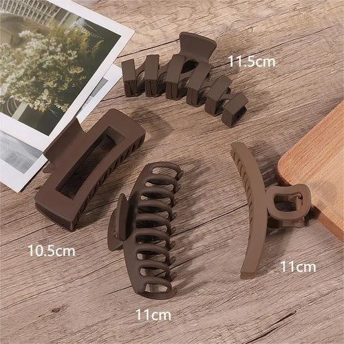 2/3/4Pcs Headwear Set Women Fashion Claw Clip Coffee Black Acrylic