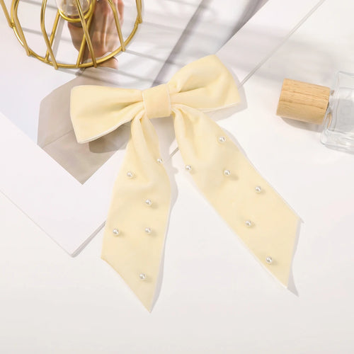 Bow Velvet Barrettes Women Temperament Ponytail Hairpin Hair Clip