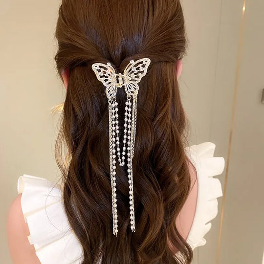 Butterfly Hair Clip With Long Tassel Hair Accessories For Women