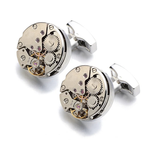 Brand Designer Watch Movement Cufflinks For Mens Business Wedding