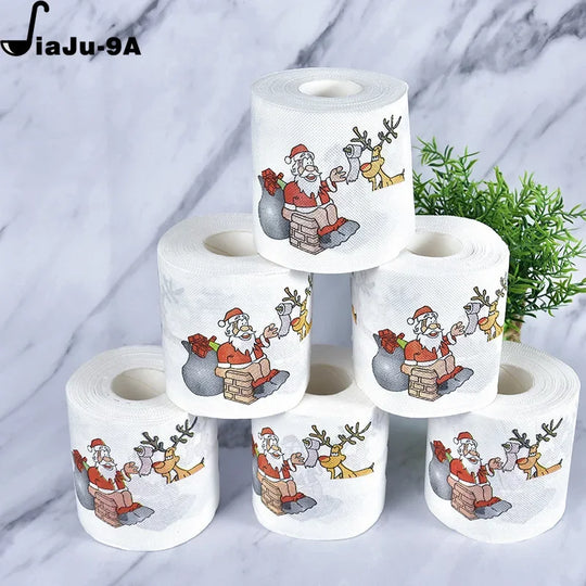 Christmas Toilet Roll Paper Home Santa Claus Bath Toilet Roll Paper