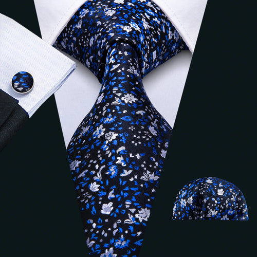 Men Tie Gold Navy Blue Striped Silk Tie 3.4" Jacquard Party
