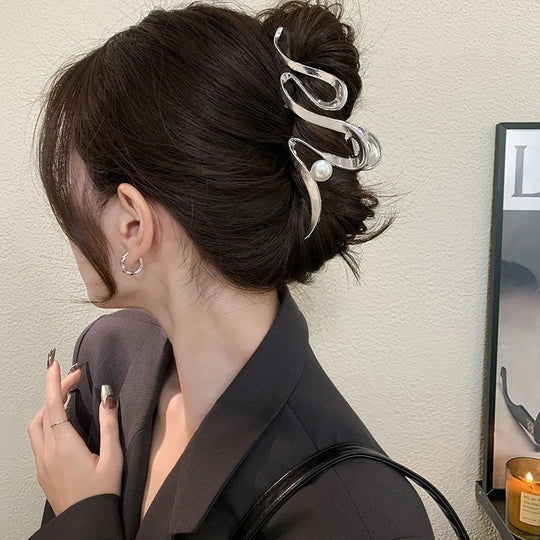 Metal Geometric Hair Claw Crab Hairpins Fashion Cross Hair Clips