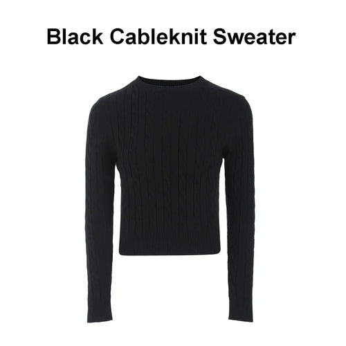 AP Women 2025 Autumn and Winter Cableknit Sweater Soft Casual Five