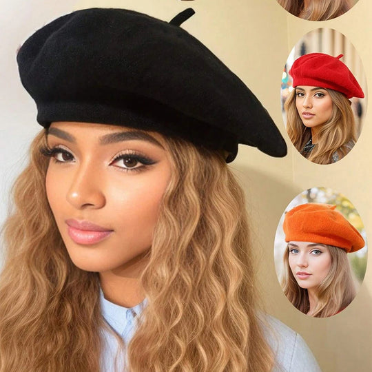 1pc New Autumn And Winter Women's Knitted Warm Hat French Fashion Beret Versatile Temperament Painter Hat Suitable For Daily Use