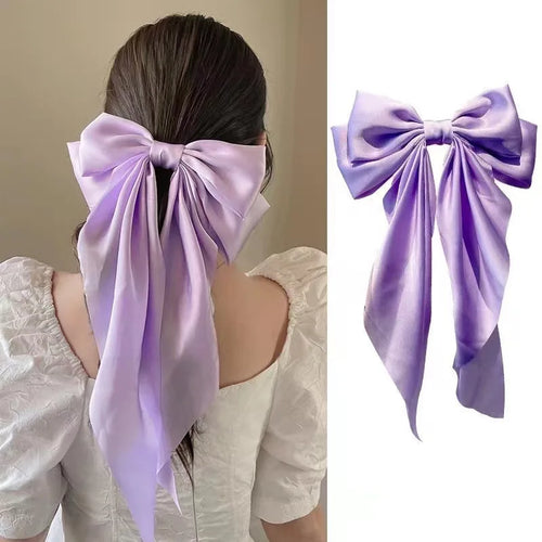 2023 New Women Large Bow Hairpin Summer Chiffon Big Bowknot Stain Bow