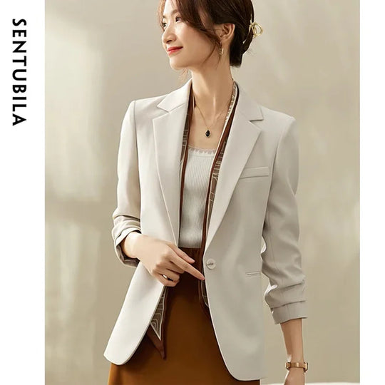 SENTUBILA Blazer Women 2024 Spring Autumn Elegant Fashion Office Lady