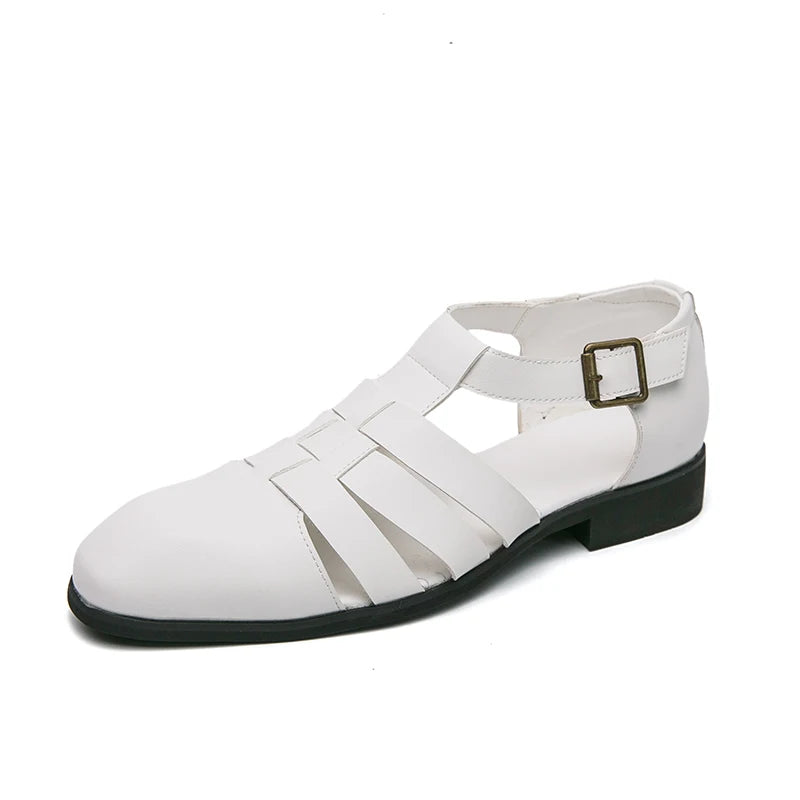 New Soft Leather Men's Sandals Outdoor Summer Beach Shoes Comfortable Male Roman Shoes All-match Sandaly Hollow Out Casual Shoes