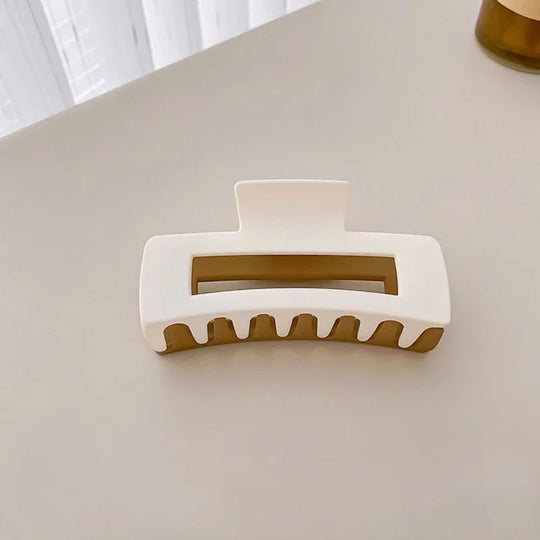 Acrylic Frosted Geometric Square Hollowed Hair Claws for Women Simple