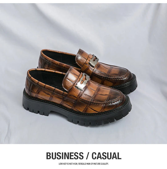 STRONGSHEN Men Oxford Shoes Leather Platform Casual Shoes Comfortable Formal Loafer Business Office Formal Dress Shoes 38-46
