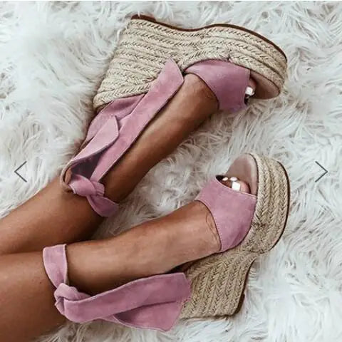 Female Sandal High Heels 2023  Summer Large Size Clogs Wedge Black Shoes for Women Girls High-heeled Big Platform Beige Fashion