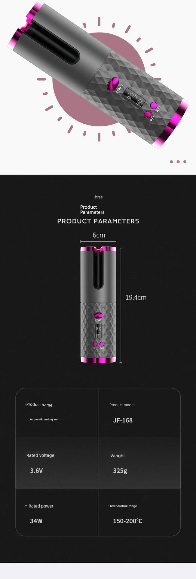 [Men and Women Neutral] Wireless Charging Hair Curler Electric Hair Curler Automatic Non-Ironing Bean Bag Curly Hair Curling Device