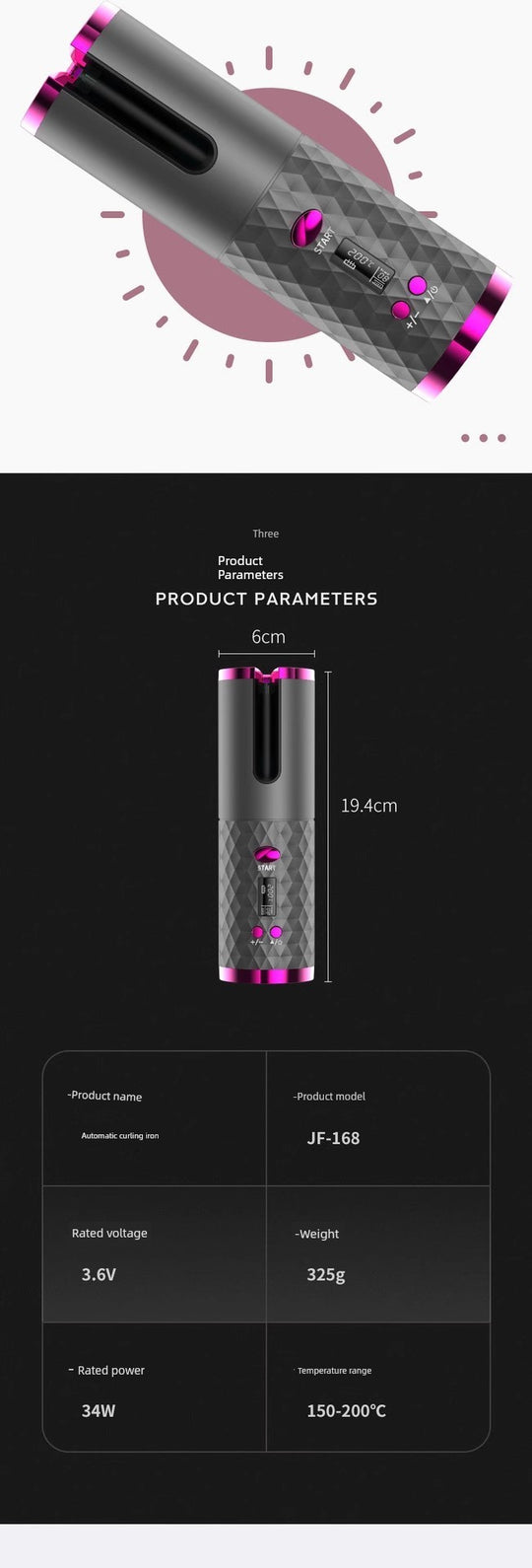 [Men and Women Neutral] Wireless Charging Hair Curler Electric Hair Curler Automatic Non-Ironing Bean Bag Curly Hair Curling Device