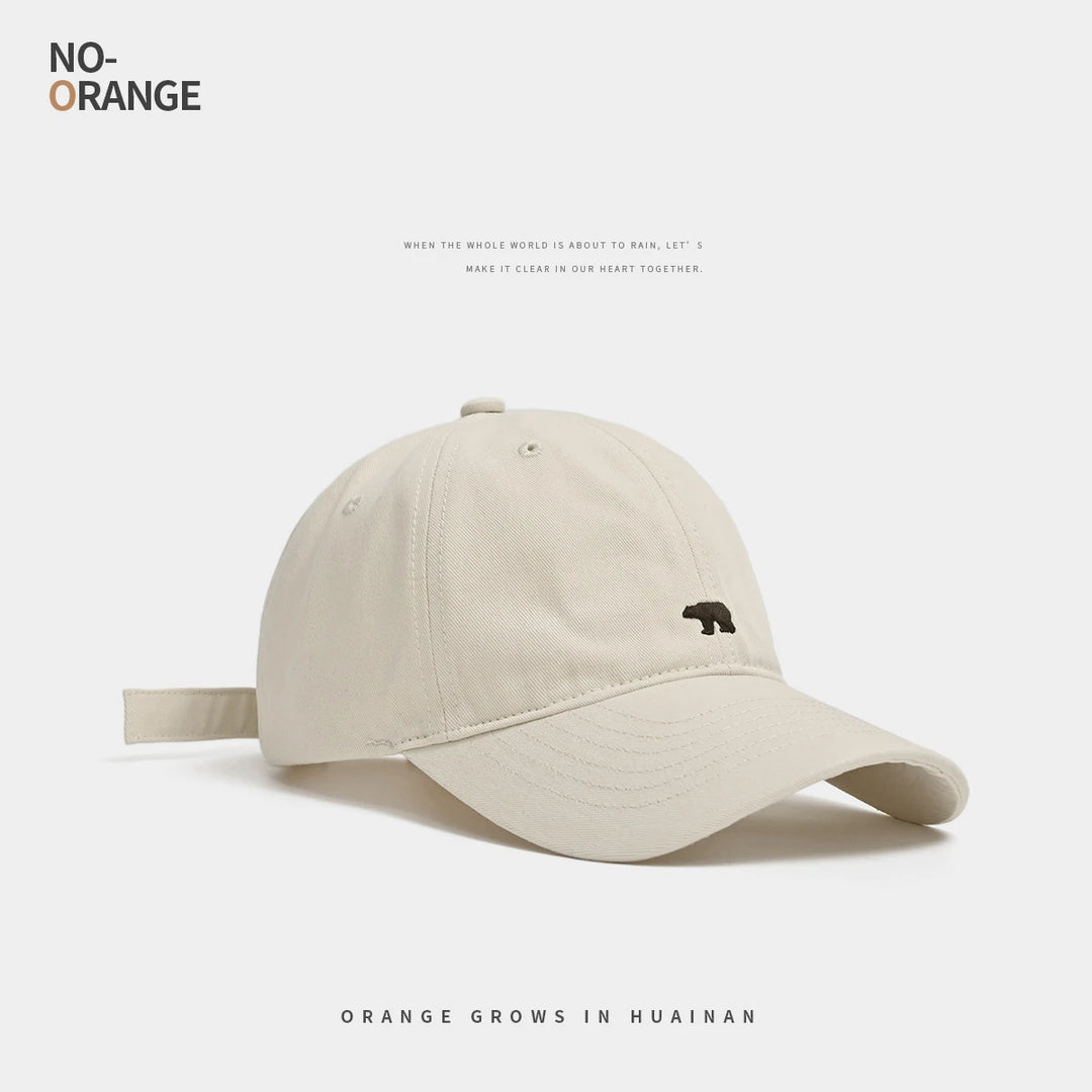 Stylish Bear Embroidered Baseball Cap Sun Protective Breathable