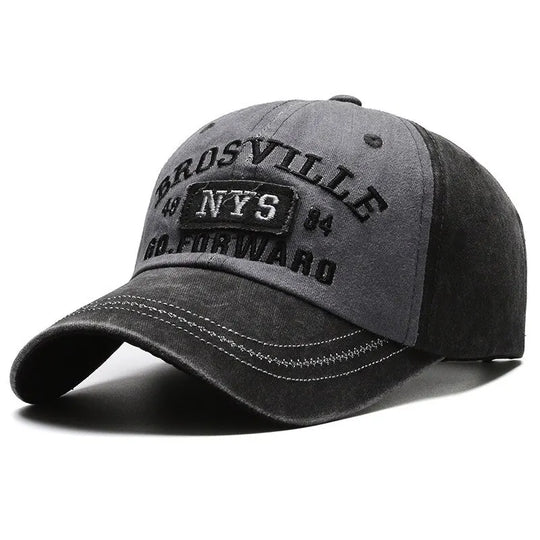 Four Seasons Men Baseball Cap Casual Distressed Washed Cotton Letter