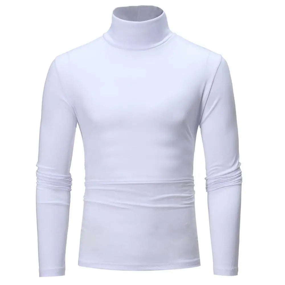 Slim Men Autumn Winter Thermal Underwear Bottoming T-shirt Turtleneck
