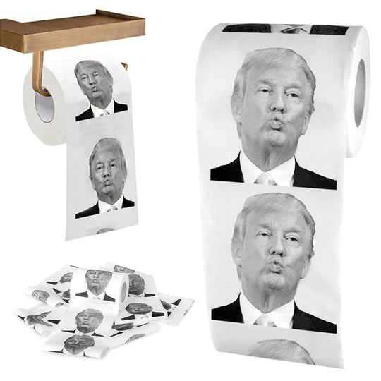 Novelty Donald Trump Kiss Printed Toilet Paper Roll Prank Joke Napkin