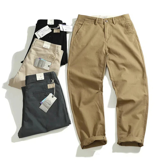 Autumn and winter heavy chino cargo casual pants men's cotton washed