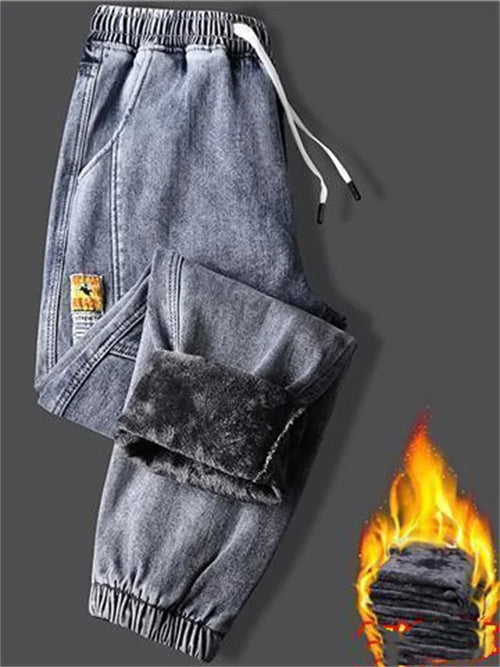 Men's jeans Winter Fleece Jeans Thick Warm Denim Pants Men Streetwear