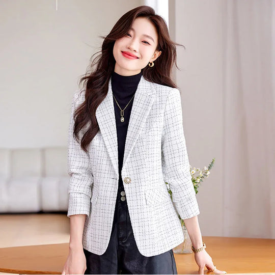 2024 New Fashion Women Formal Blazer Ladies Long Sleeve Work Wear