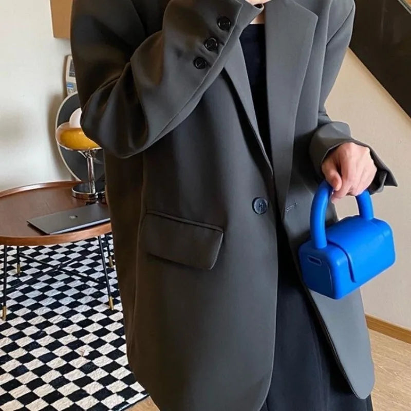 Solid Color Suit Commuting Jacket Female Korean Autumn Spring 2024 New
