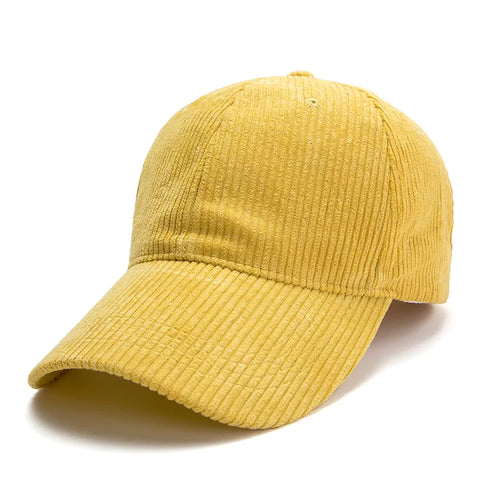 Spring Autumn Corduroy Baseball Cap for Women Men Unisex Vintage Solid
