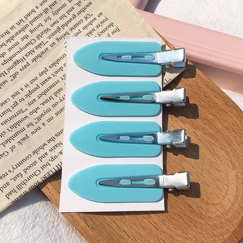 4pcs/set No Bend Seamless Hair Clips Side Bangs Barrette Makeup