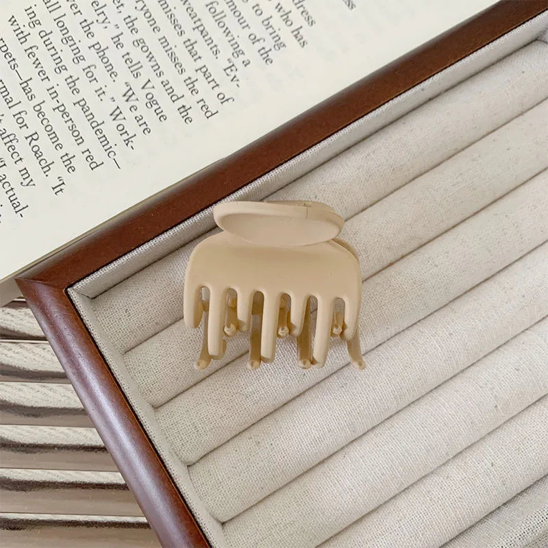 Small Frosted Hair Clip Basic All-Match Brown Hair Clip For Women