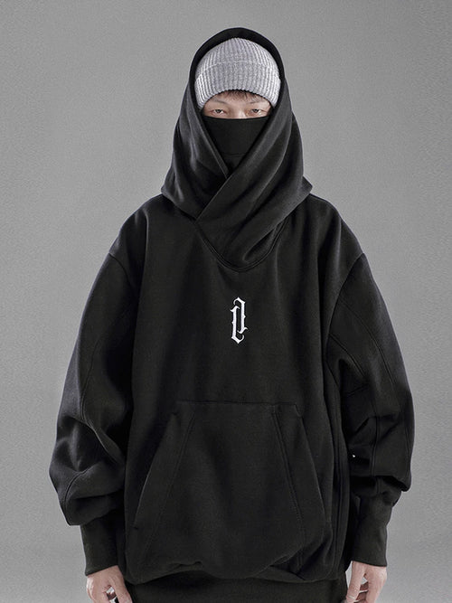 Embroidery Turtleneck Sweatshirt For Men Japanese Ninja Hoodies Autumn