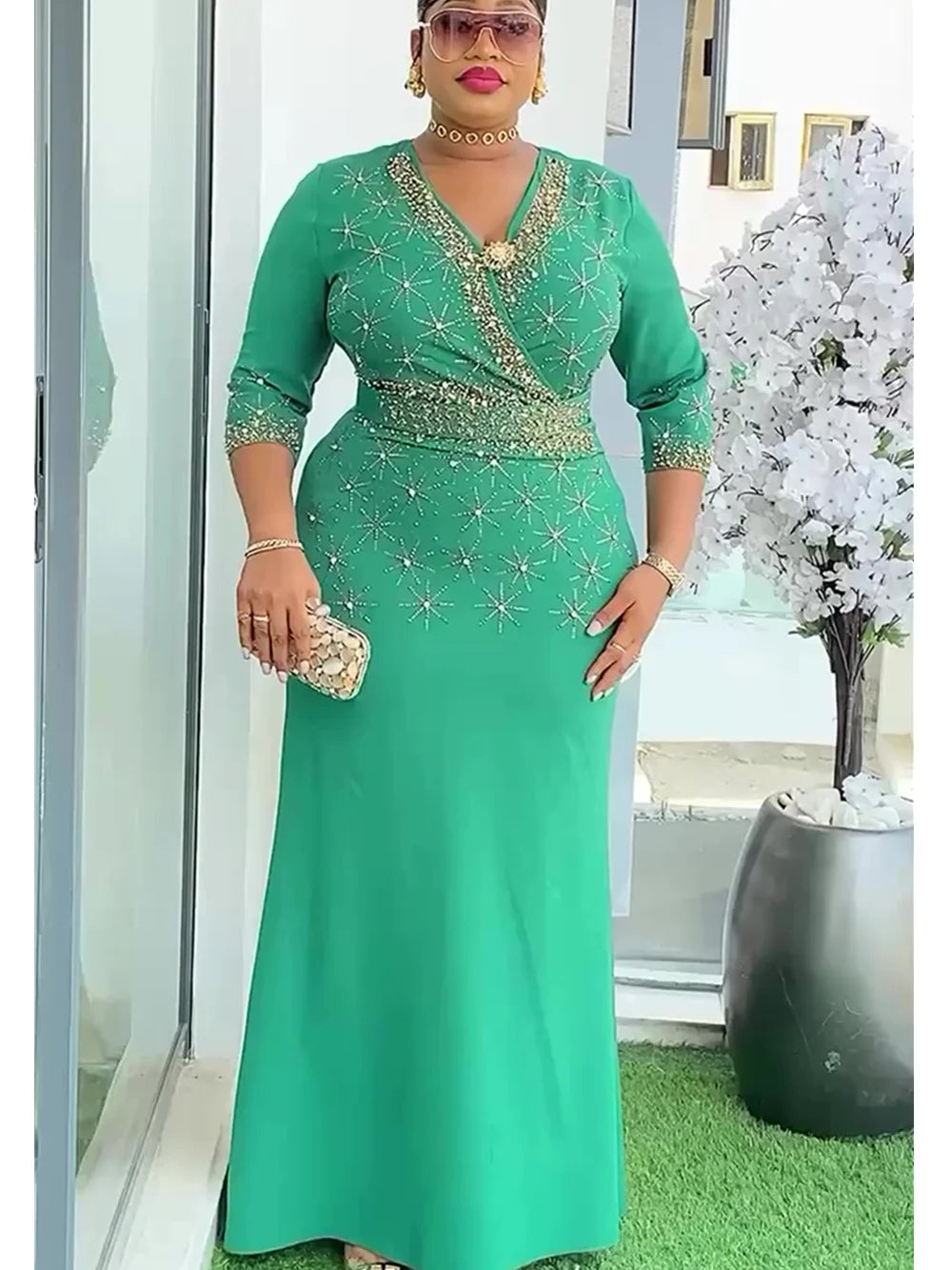 Curvy African Dresses for Women Dashiki Africa Clothes Ankara OutfitsGown Muslim Turkey Wedding Party Long Maxi Dress 2025