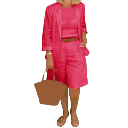 1 Set Attractive Suit Coat Shorts  Loose Cool Two Piece Set