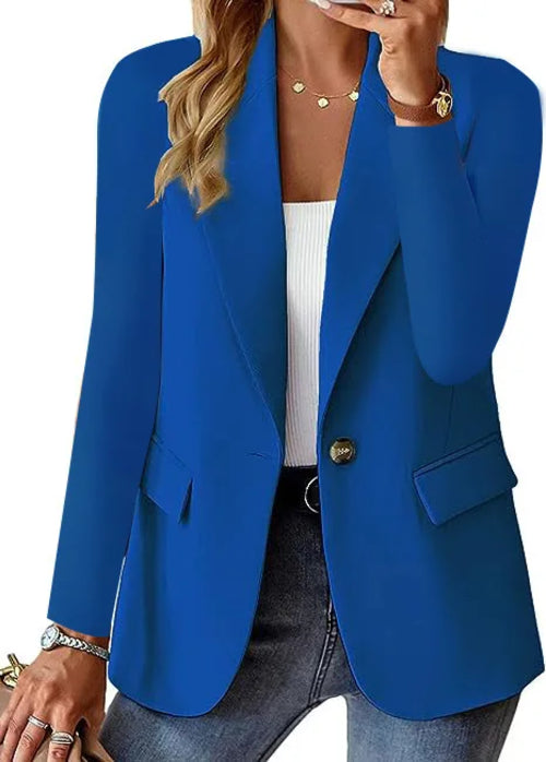 Womens Spring Winter Down Full Long Sleeve Coat Autumn Blazer Button
