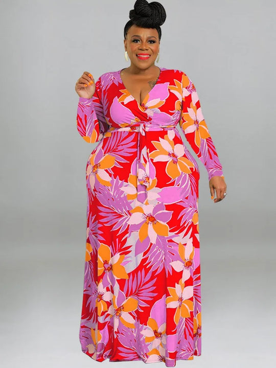XL-5XL Plus Size Clothes Dresses Women Robes Summer Spring Long Sleeve Street Style Casual 3XL 4XL Big Size Maxi Dress Oversize