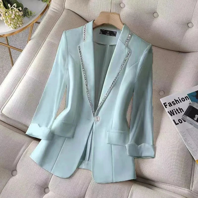 2022 Autumn  Women's Blazer Paillettes Femme Summer Sunscreen Jacket
