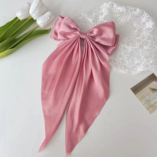 2023 New Women Large Bow Hairpin Summer Chiffon Big Bowknot Stain Bow