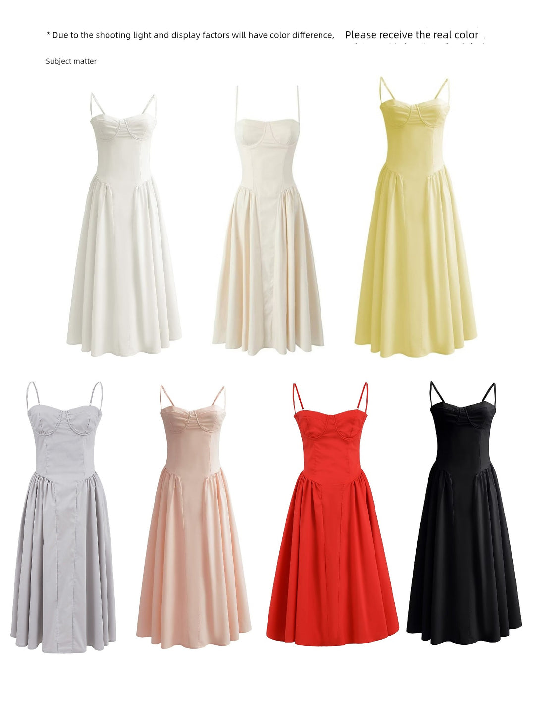 Super Fairy House Retro Waist Trimming Spaghetti Straps Large Skirt