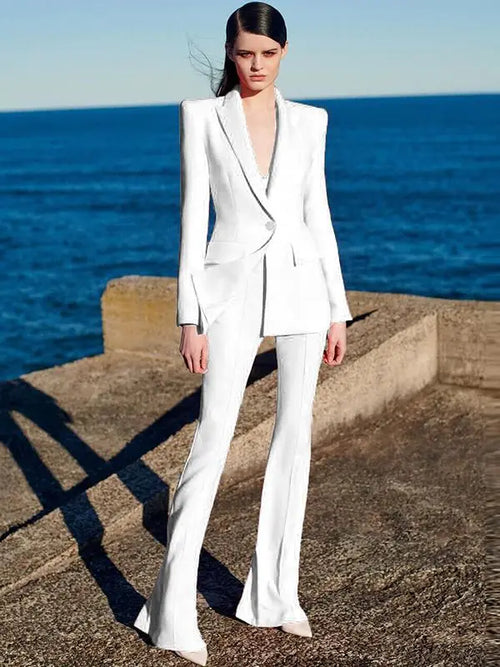 HIGH QUALITY New Fashion 2024 Designer Blazer Suit Set Women's Single