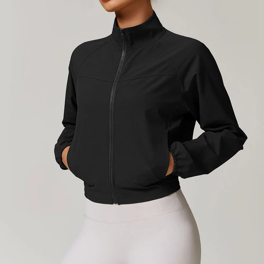 Yoga Long Sleeve Women's Jackets Windproof Running Coat Gym Push Up