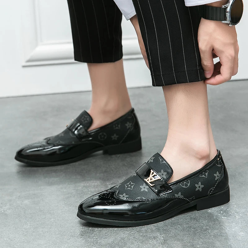 Summer British Slip-On Small Leather Shoes for Men, Lazy Korean Style Versatile Casual Leather Shoes for Men, Business Men's Sho