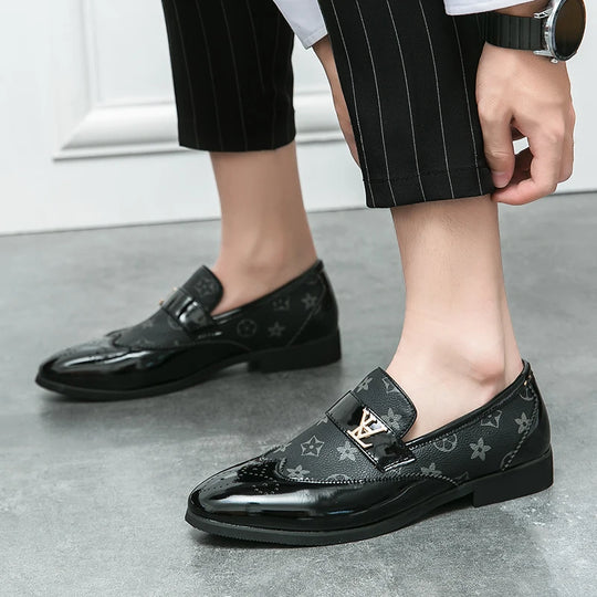 Summer British Slip-On Small Leather Shoes for Men, Lazy Korean Style Versatile Casual Leather Shoes for Men, Business Men's Sho