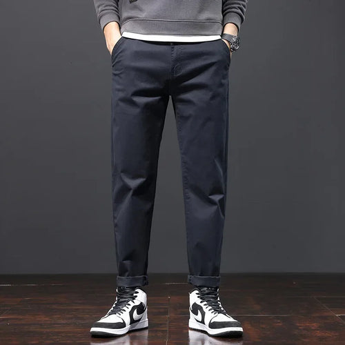 Stretched Casual Men Cotton Trousers Loose Plus Size 46 44 42 40