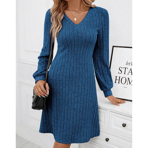 Mia Muse Women's Dresses Autumn Winter Korean Solid Color Long Sleeve