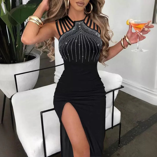 Women Dress Long Dresses Party Bodycon Sexy Slim Hot Drilling