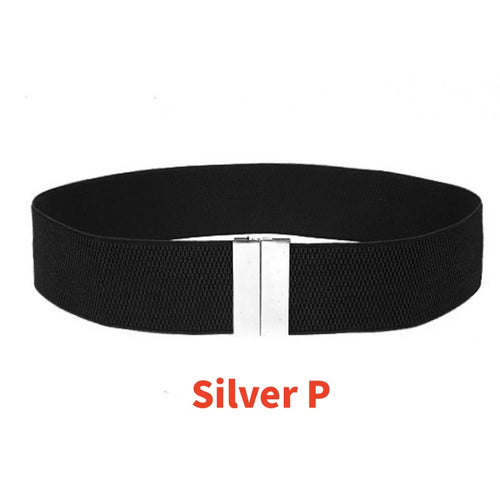 New Wide Elastic Black Belt Dress Stretch Waist Belts Women Dress Coat