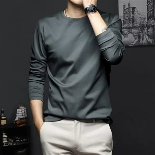 Autumn New Promotion Ice Silk T-shirt Men's Korean Casual Versatile