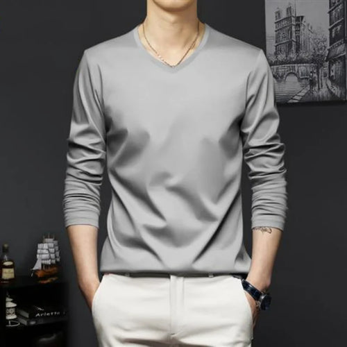 Autumn New Promotion Ice Silk T-shirt Men's Korean Casual Versatile