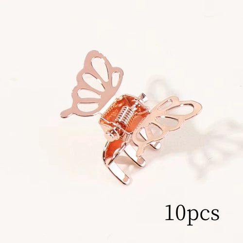 10pcs Mini Hollow Out Butterfly Design Sweet Hair Clip Retro Bangs