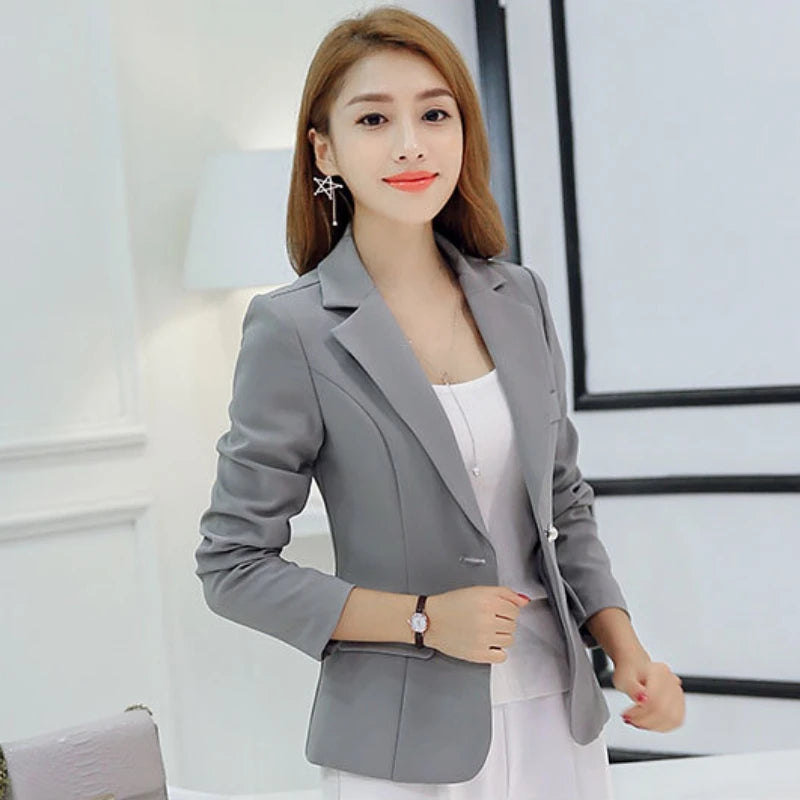 Black Women Blazer 2024 Formal Slim Blazers Lady Office Work Suit